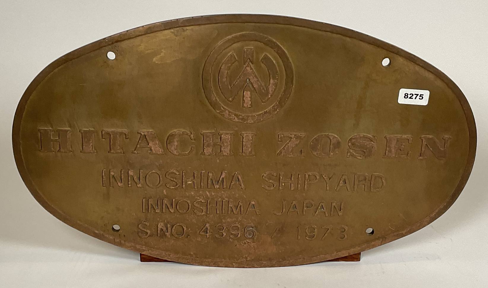 Ship Builders Plate from the Hitachi Zosen – Lannan Gallery