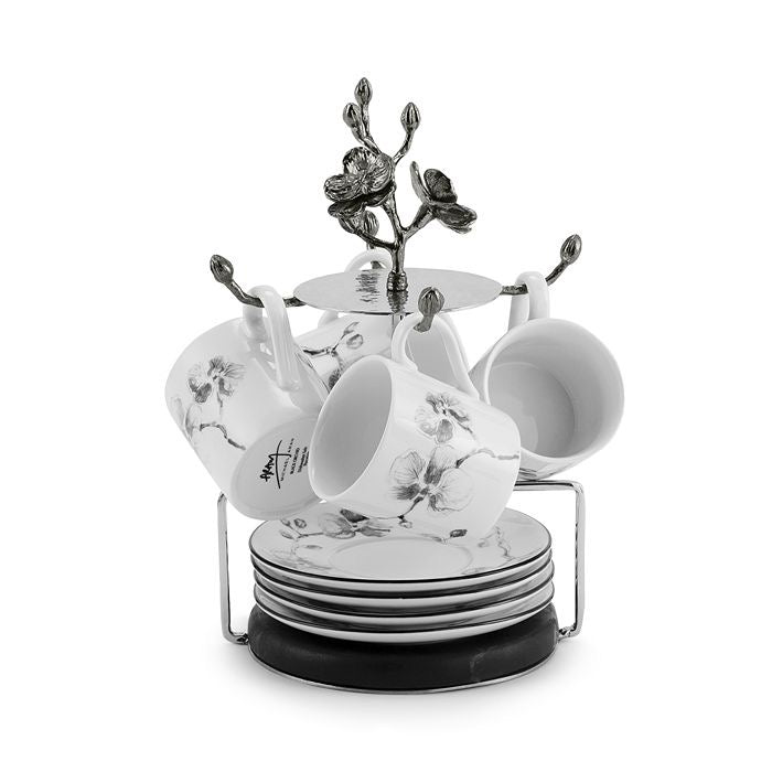 Black Orchid Demitasse Set & Stand – La Perla Home