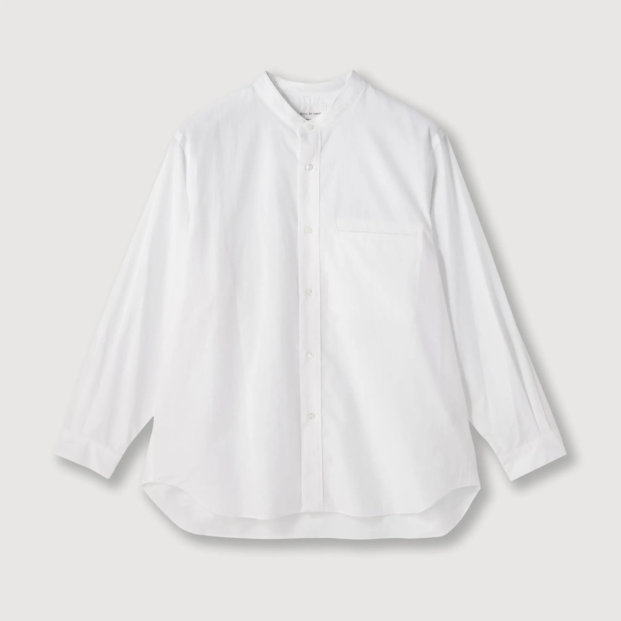 STILL BY HAND/スティルバイハンド〉コットンリネンバンドカラーシャツ