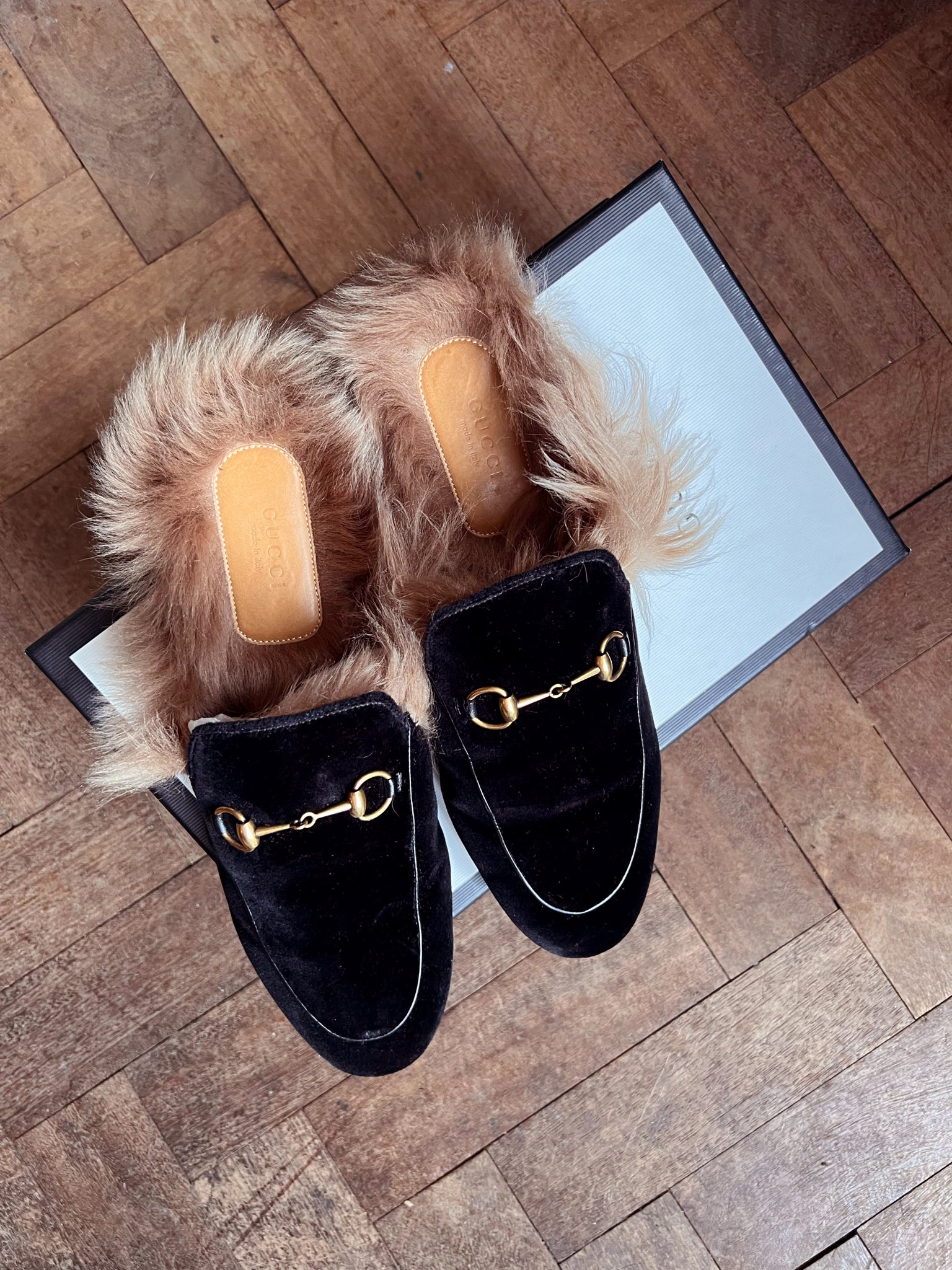 Gucci Black Velvet Princetown Mules – Lolapalooza London