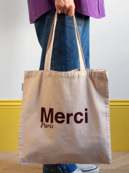 Merci | MERCI TOTE BAG / CREME & VIN – PARISWAVE.COM