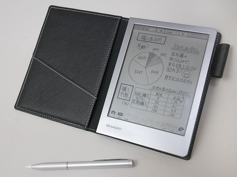 シャープ、5,000ページ保存可能になり処理が高速化した電子ノート「WG