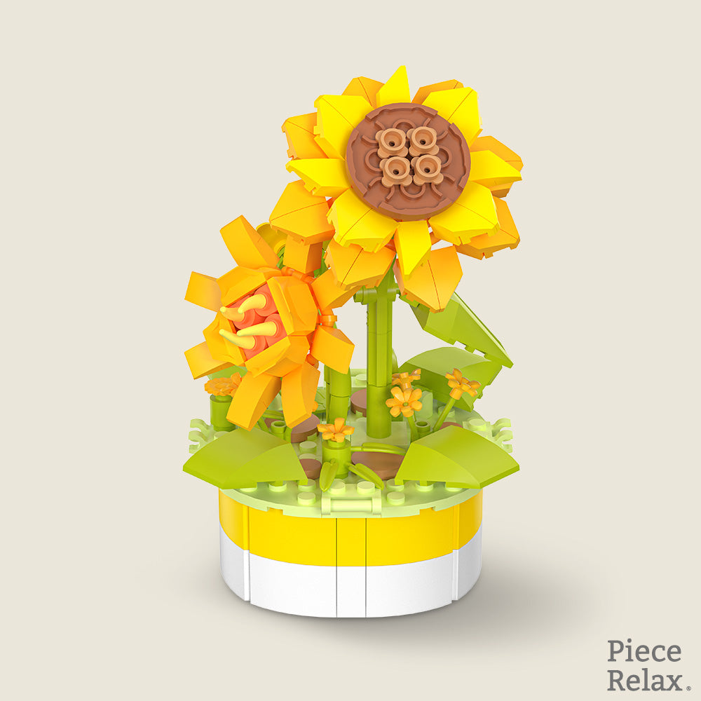 PieceRelax - KZ1028 - Mini Bricks Potted Flower - Sunflower