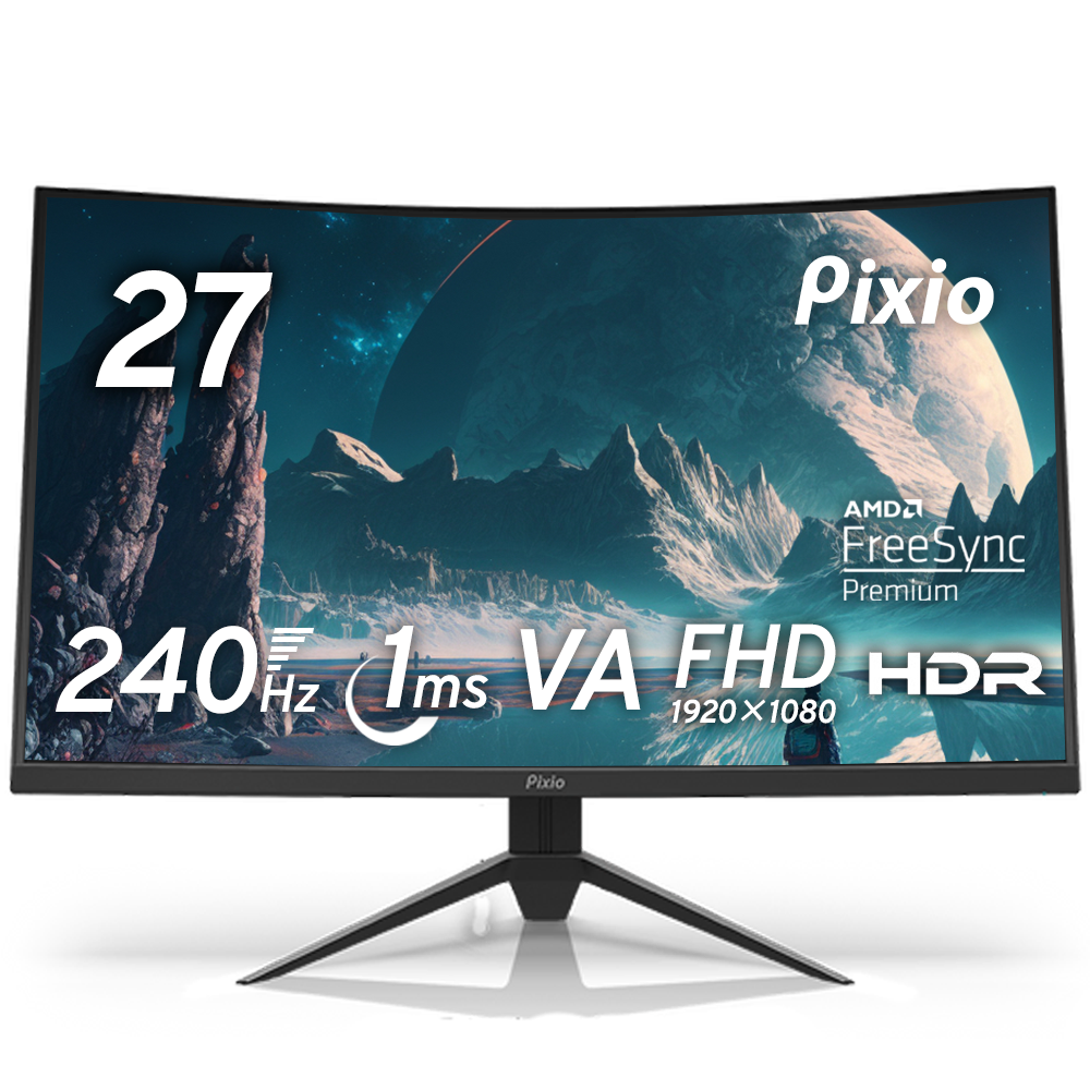 PXC279 | 27インチ 240Hz FHD VA 湾曲ゲーミングモニター | Pixio