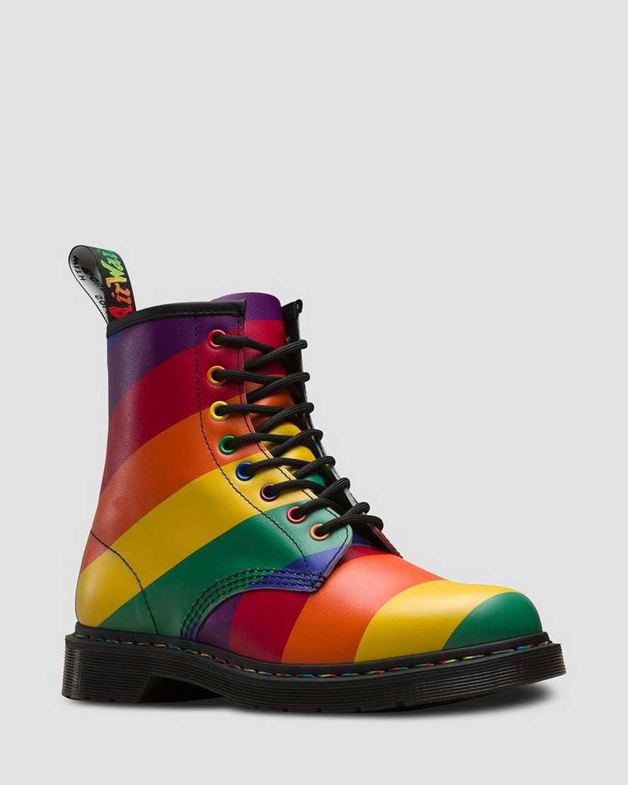 1460 Pride Multi Rainbow Backhand Stripe Boots 🌈 – Posers Hollywood