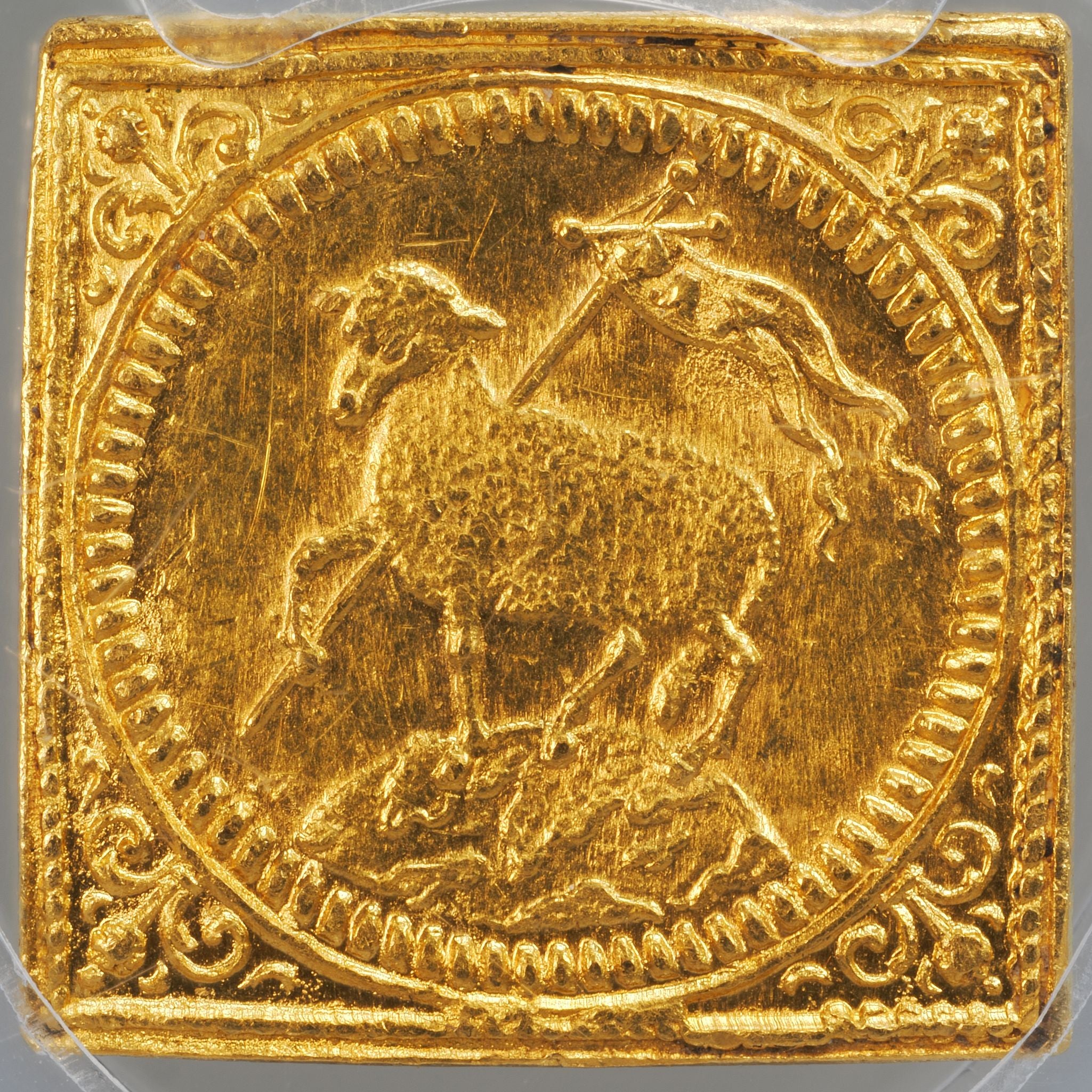 1700年刻印 ドイツ ニュルンベルク GFN クリッペ（四角） 1/2ダカット