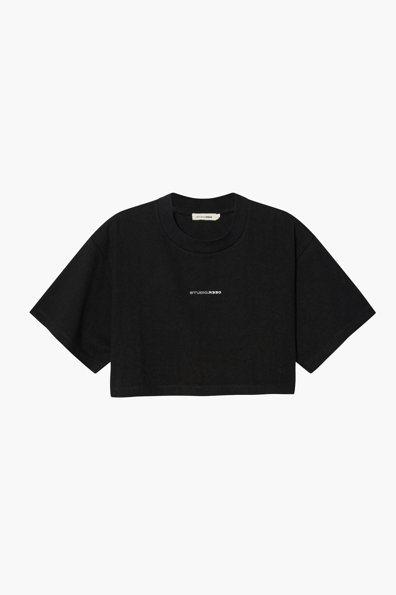 Logo Cropped Tee Black