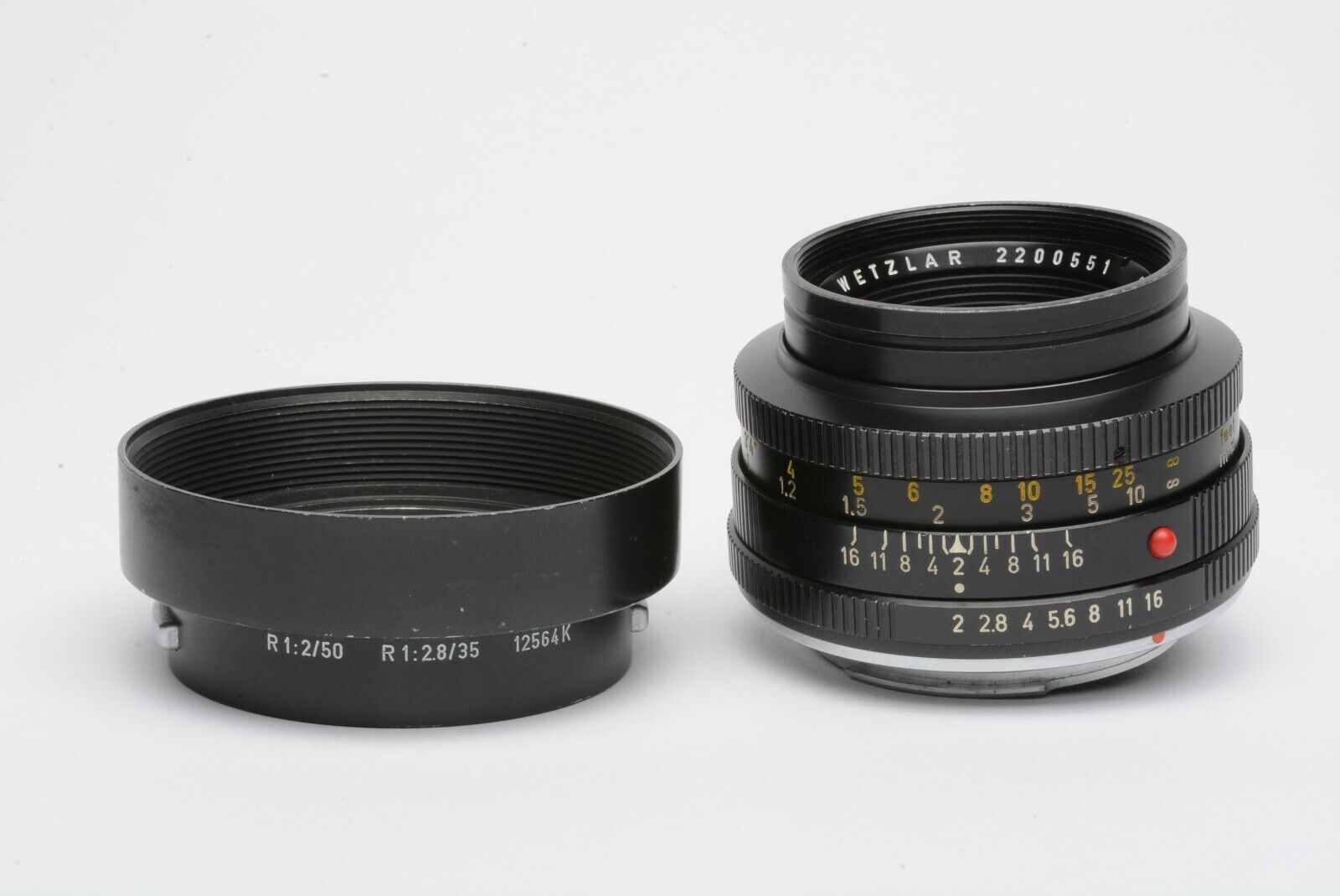Leica Summicron-R 50mm F2 Lens, Hood, Very Clean And Sharp