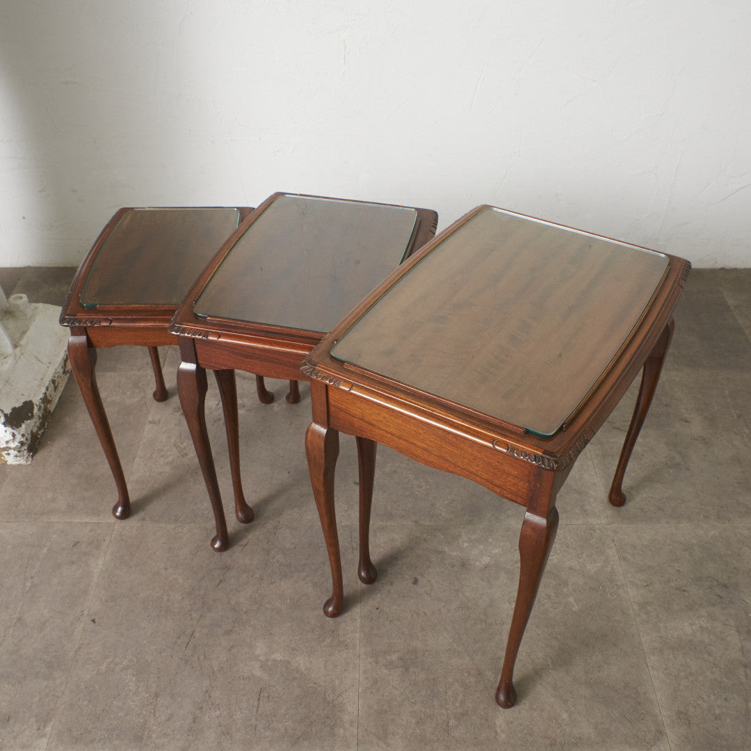 英国クラシック ガラストップ ネストテーブル – rocca rocca