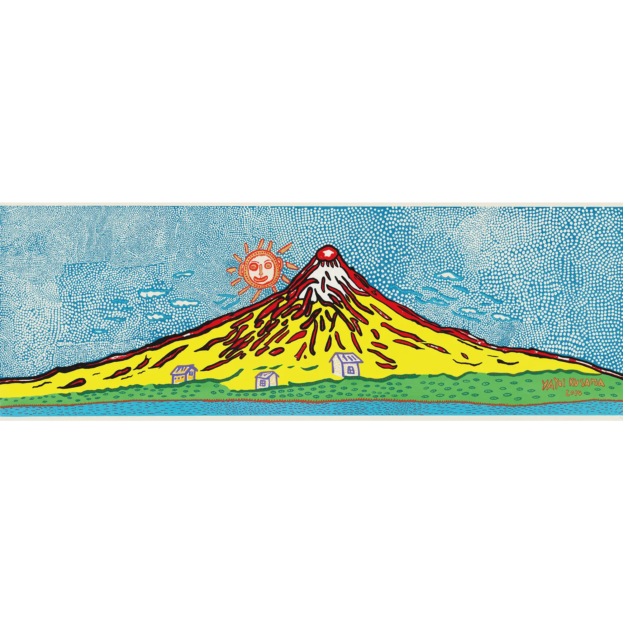 Yayoi Kusama（草間彌生） 草間彌生「七色の富士 永遠に輝く我が命