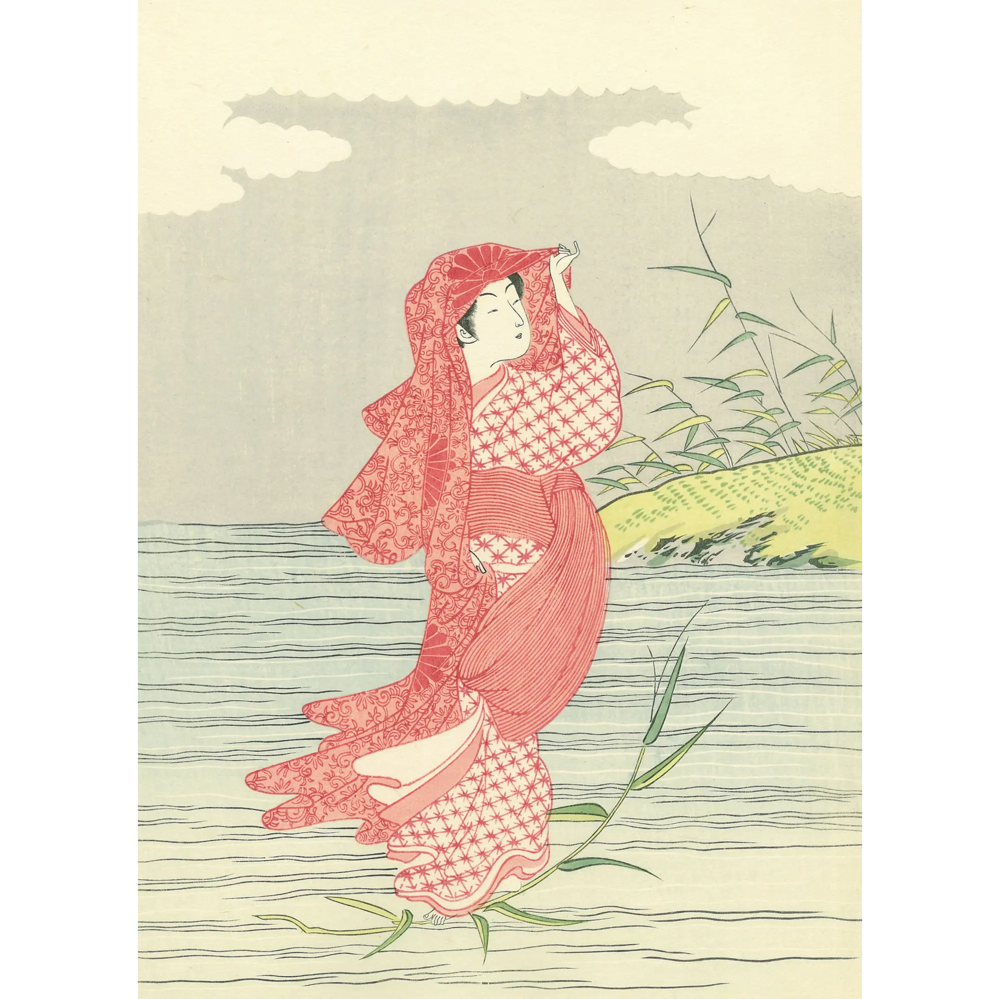 Suzuki Harunobu（鈴木春信） 鈴木春信「見立芦葉達磨」｜オンライン