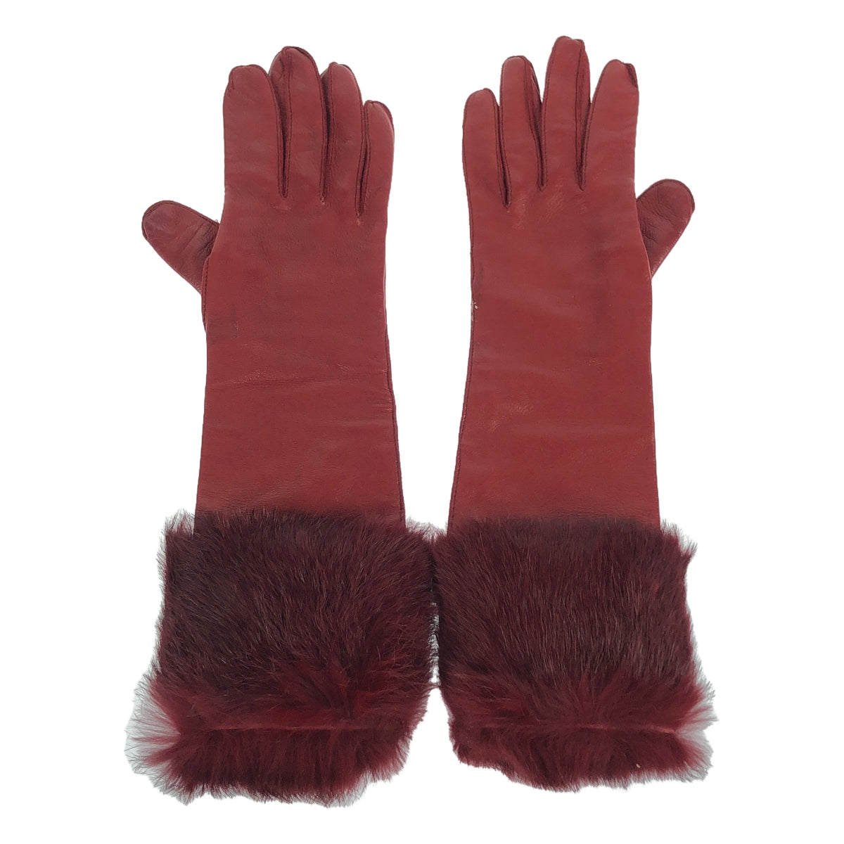 CAUSSE / コース | ファー付き レザーグローブ 手袋 | レッド – KLD