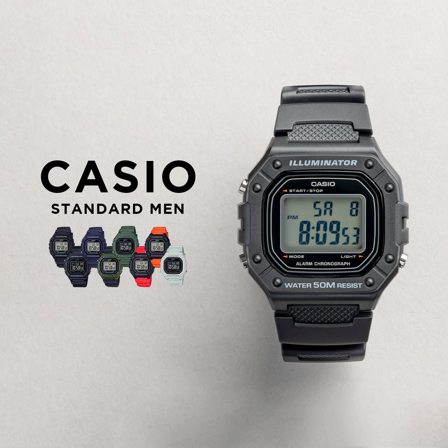 CASIO カシオ W-218H メンズ 腕時計 5気圧防水 10年保証