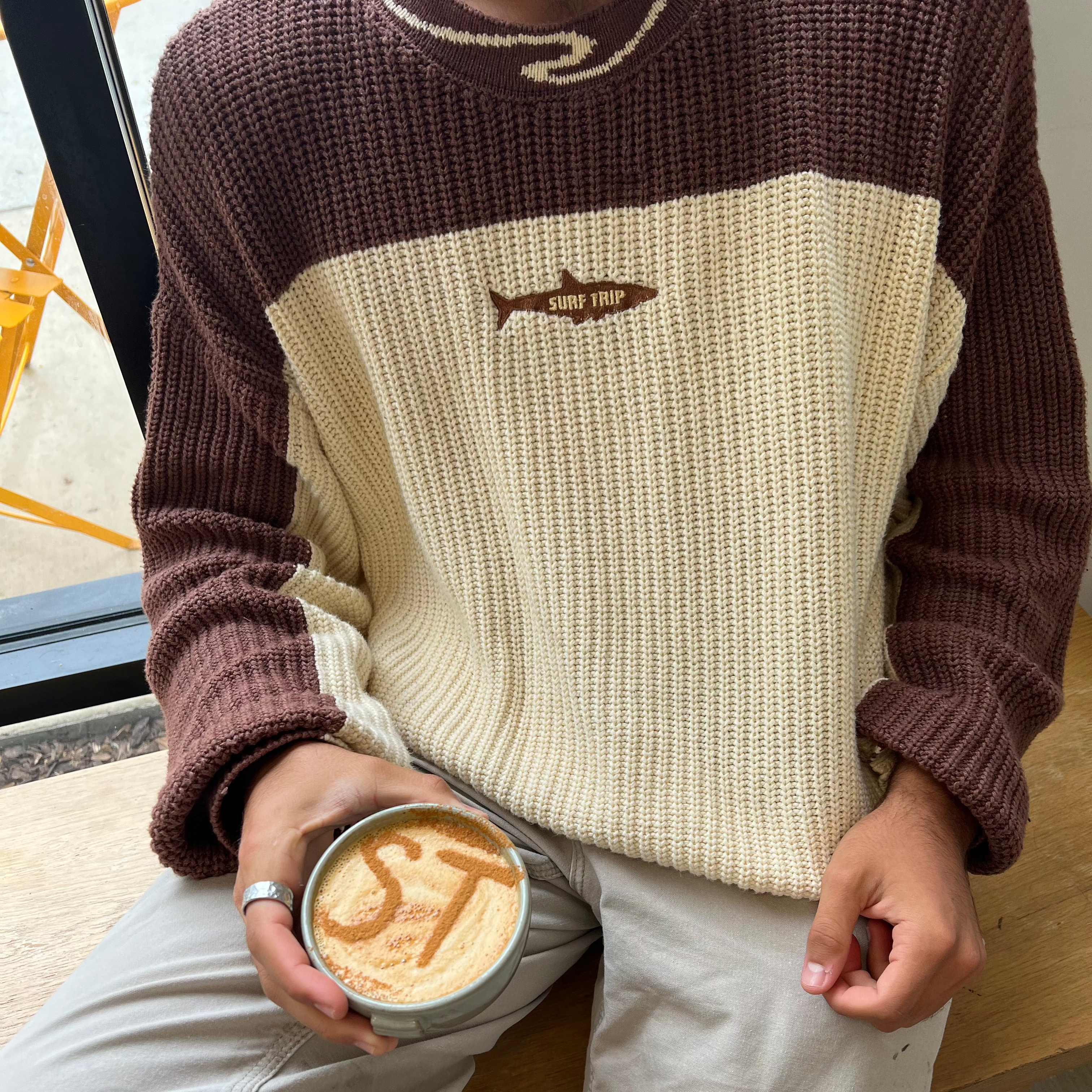 Shark Knit Sweater Brown – Surf Trip Supply