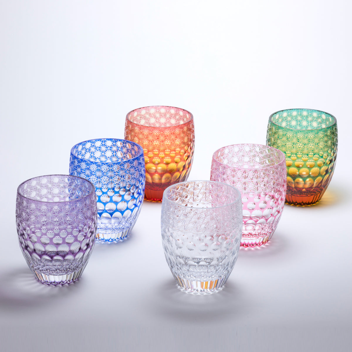 M-404 万華鏡菊繋ぎに玉重文様 タンブラー – 硝子工房 彩鳳