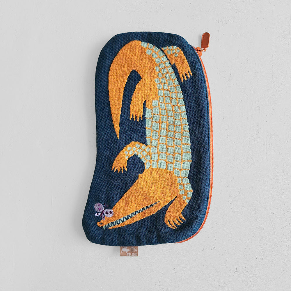 マチなしポーチ/ワニと蝶々 – 八本足のオオカミ