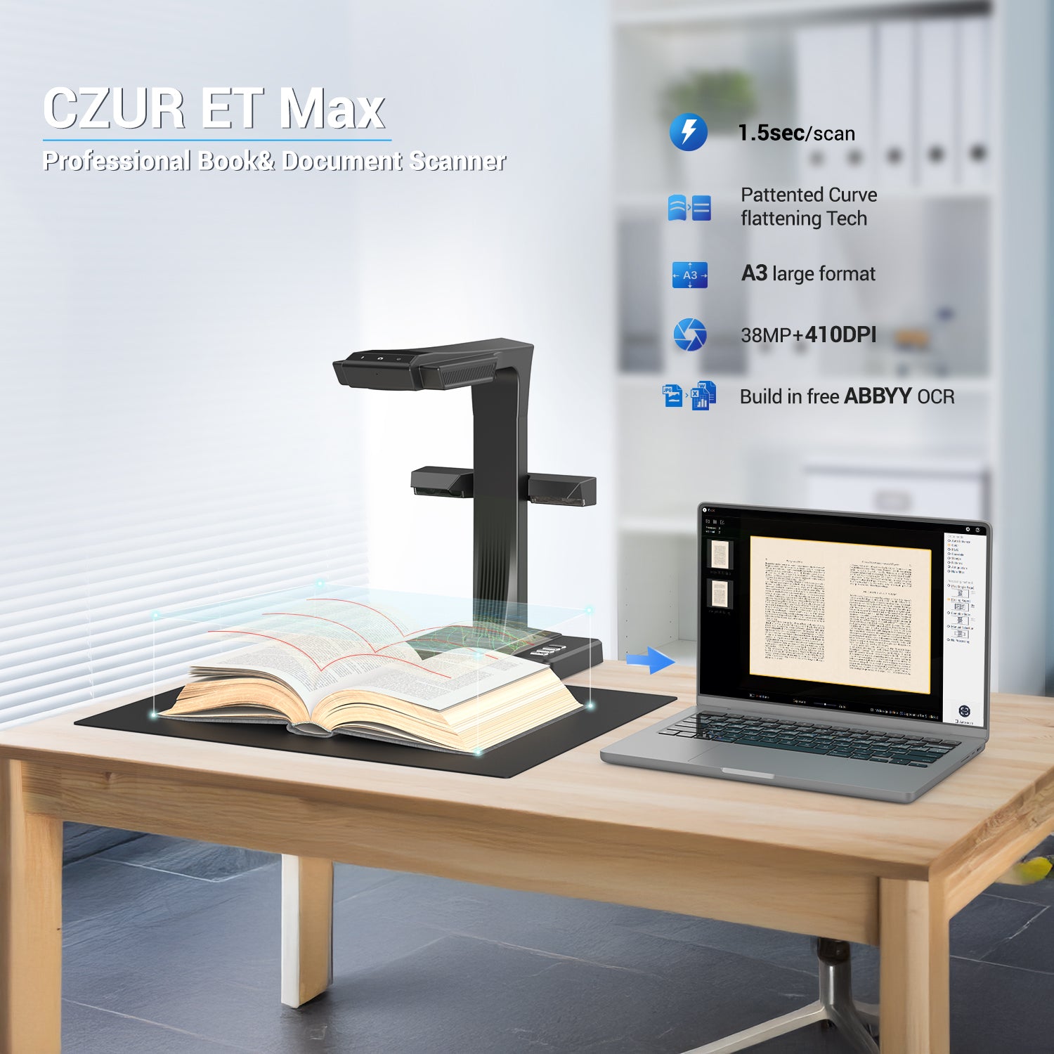CZUR ET16 Plus/ET18/ET24/ETmax Document &Book Scanner –CZUR TECH