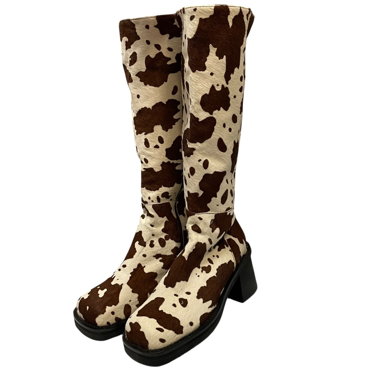 the virgins(ザ・ヴァージンズ) ダルメシアン柄ロングブーツ ブラウン