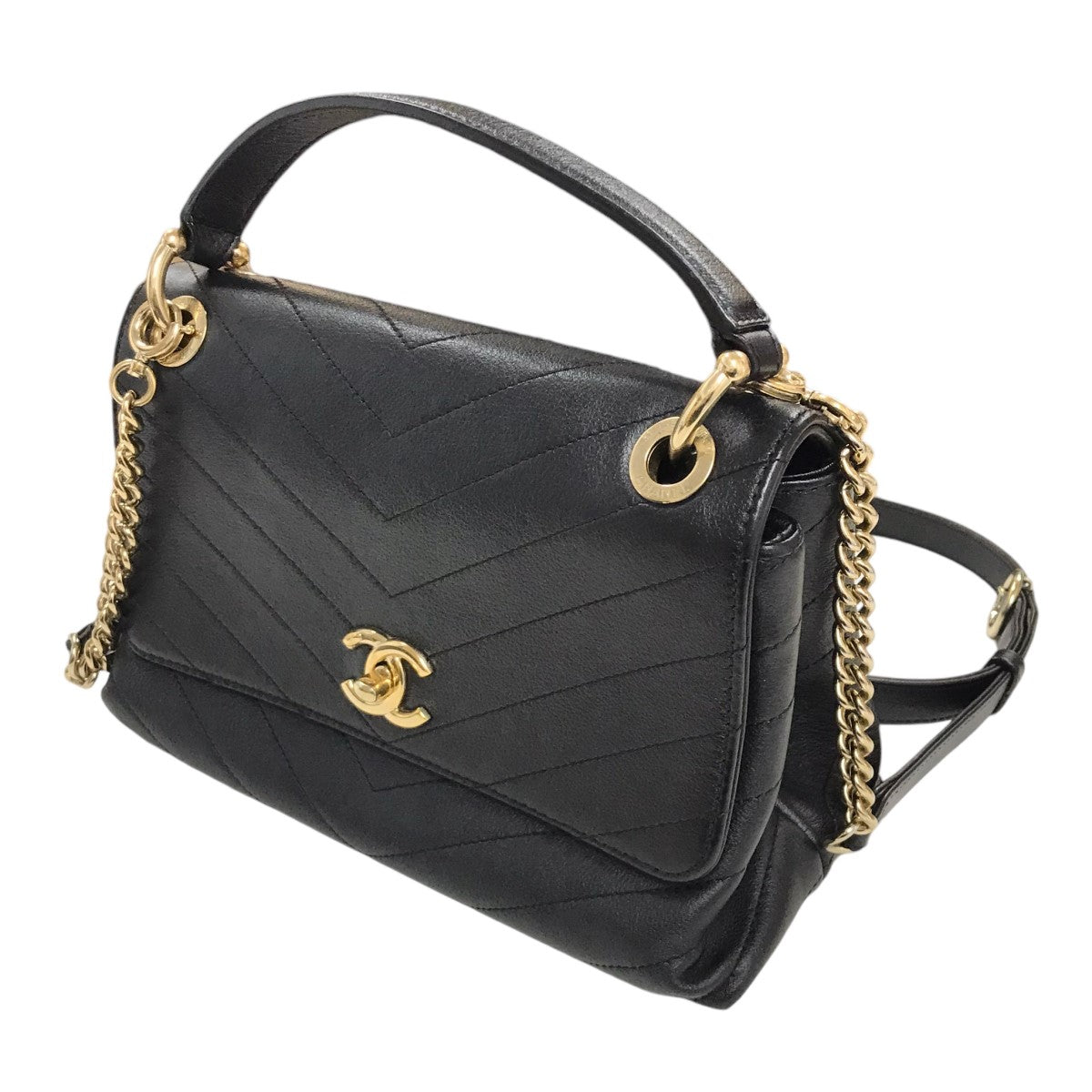CHANEL(シャネル) Vステッチトップハンドルバッグ 2527**** ブラック