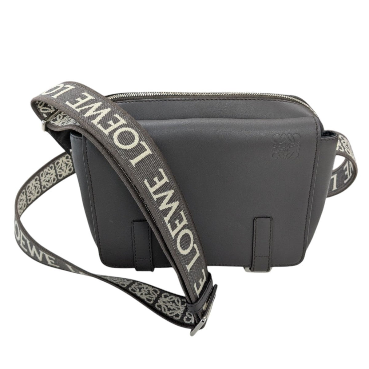 LOEWE(ロエベ) ミリタリー メッセンジャーバッグ XS ダークグレー
