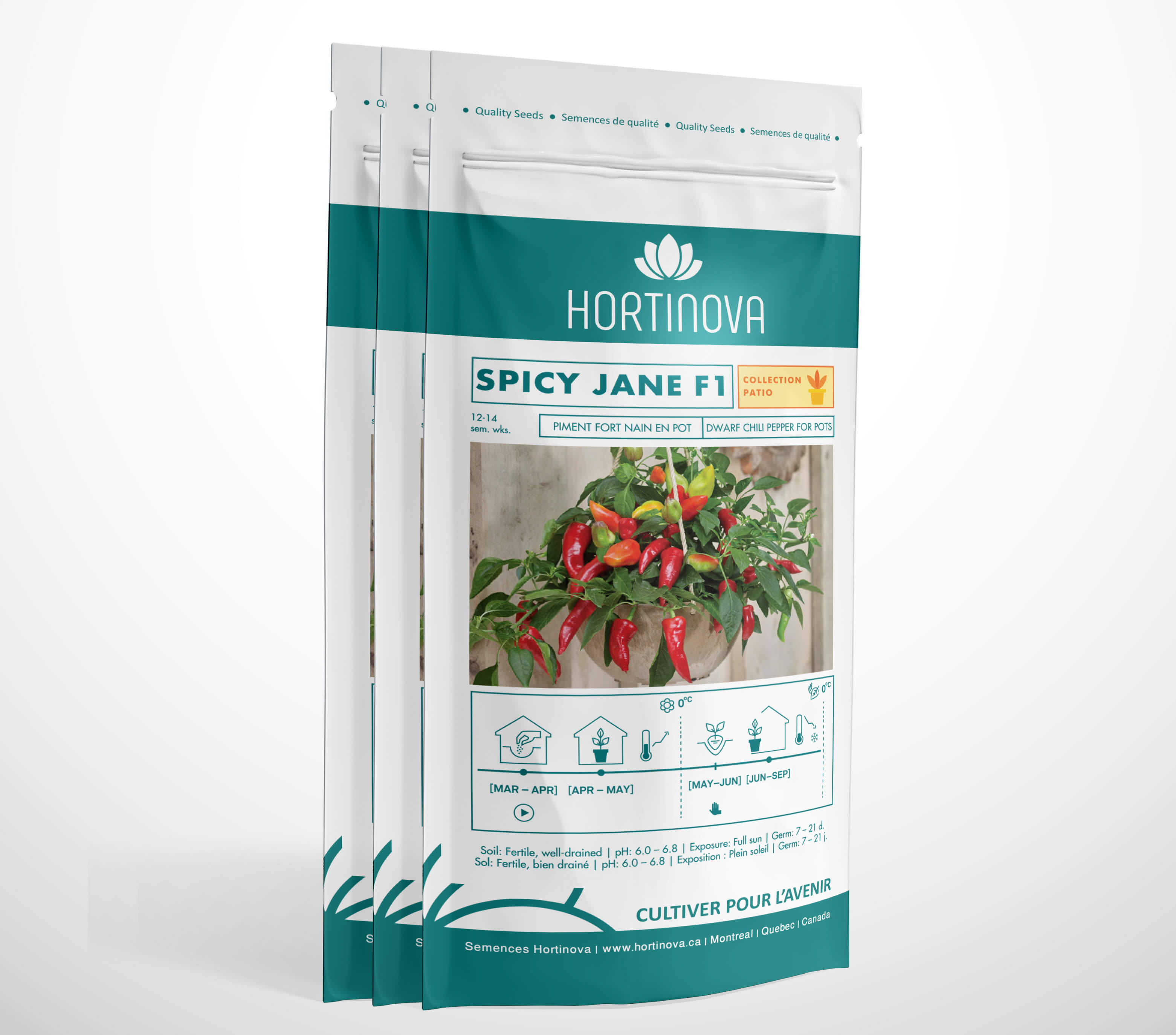 SPICY JANE F1 Hot Pepper Seeds – Edible Patio Plant for Pots