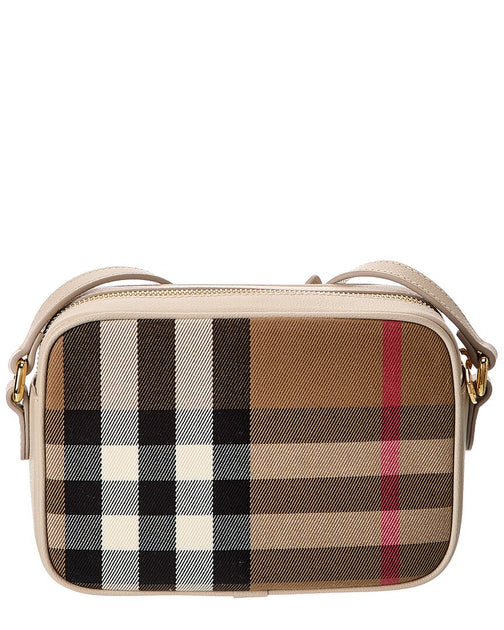 Burberry Check Canvas & Leather Camera Bag | ShopSimon