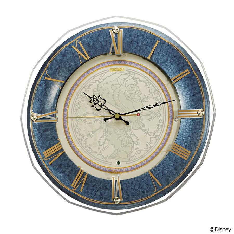 セイコー クロック 大人ディズニー 美女と野獣 電波 掛け時計 FS516L