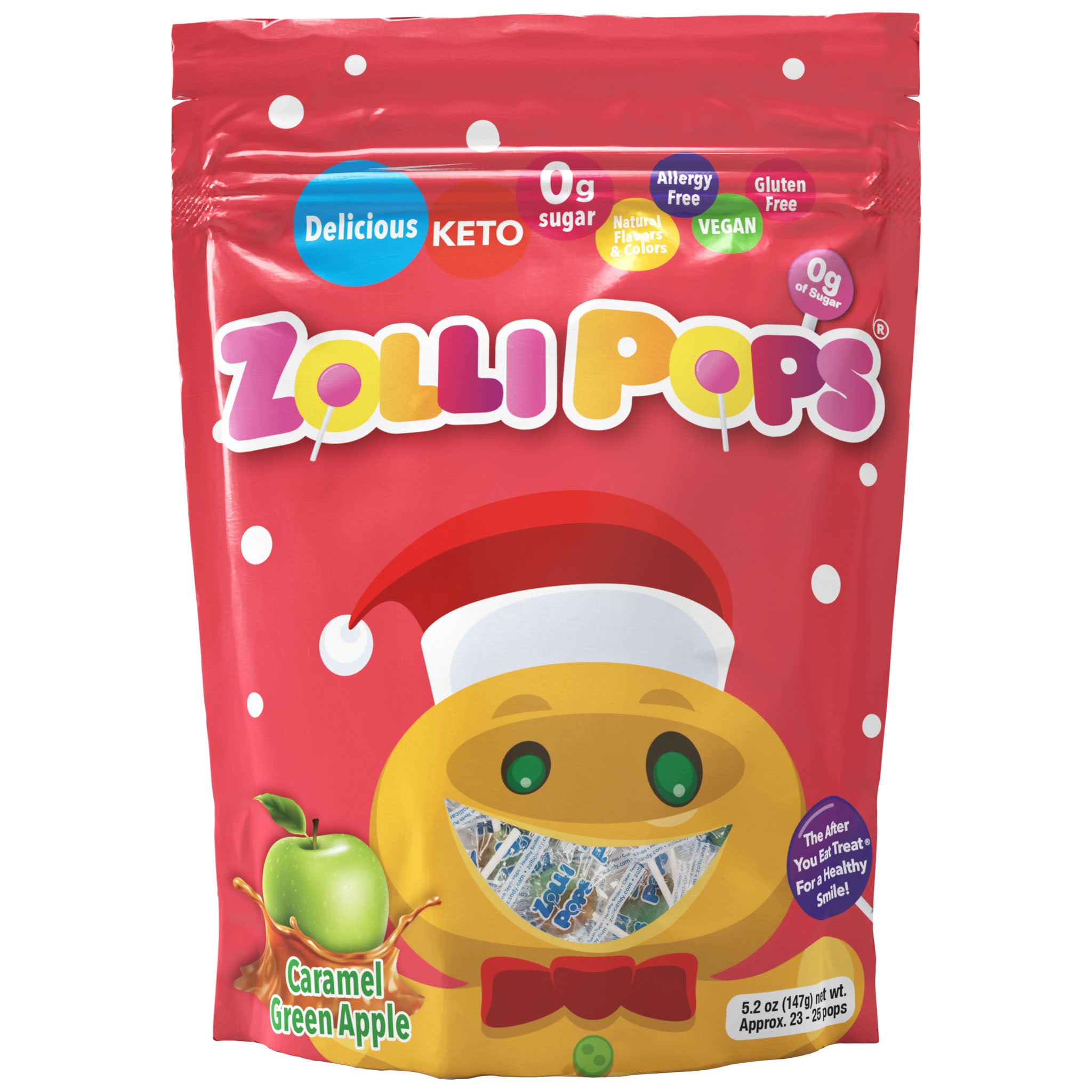 Holiday Zollipops® Sugar Free Lollipops Caramel Green Apple 5.2oz