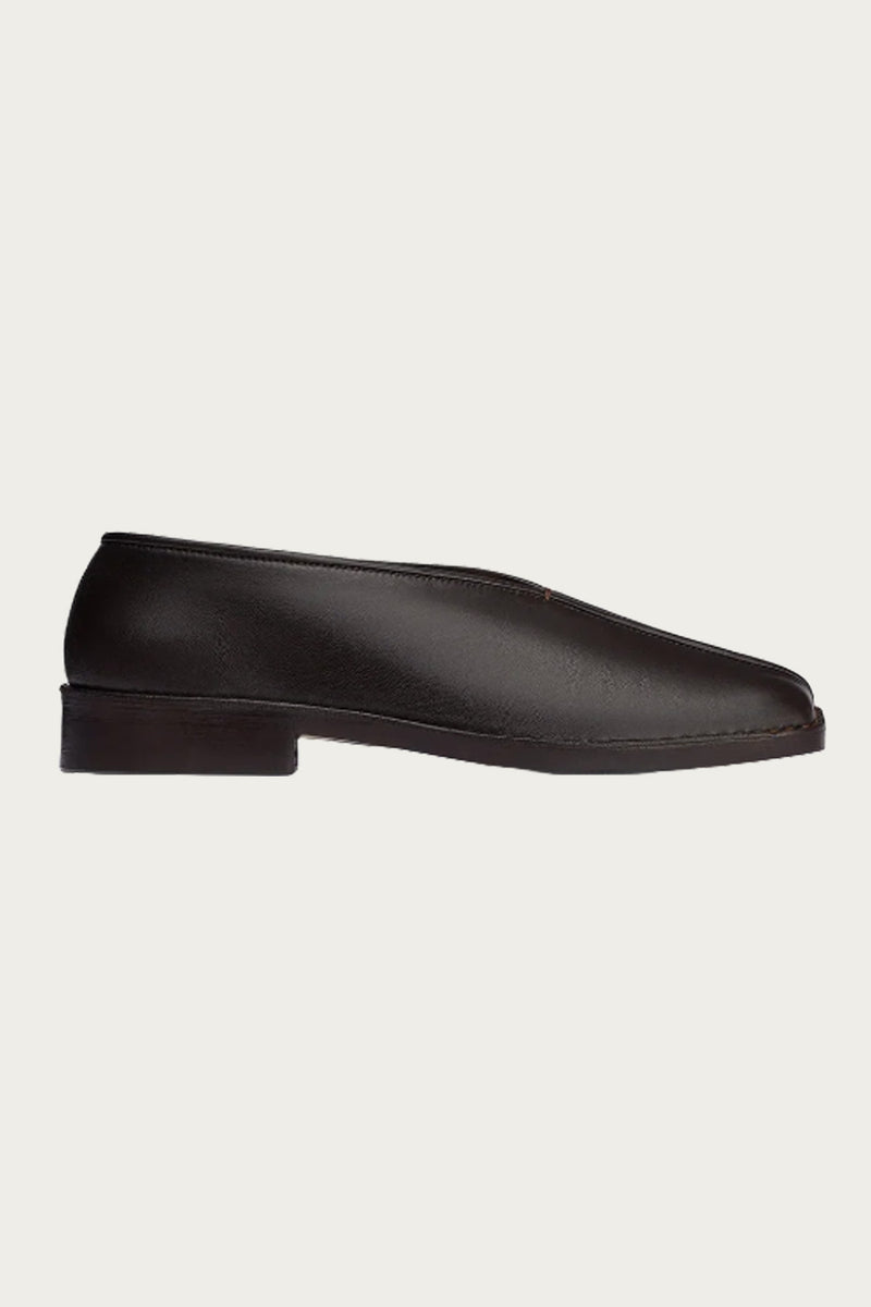 Lemaire Flat Piped Slippers | Dark Chocolate | Canoe Club