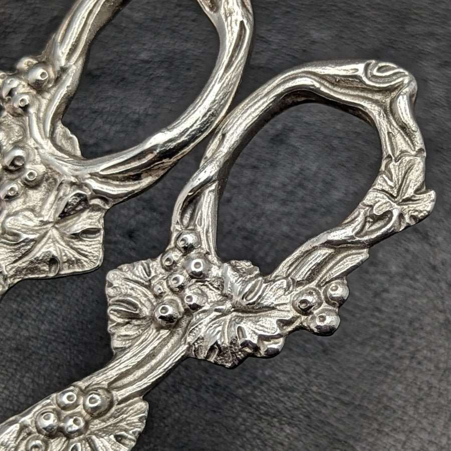 英国ヴィンテージ シルバープレート製 グレープシザー 葡萄彫刻 100g