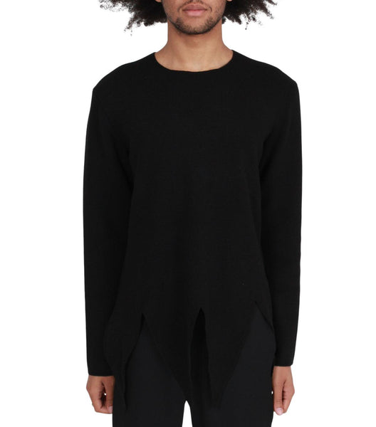 CdG Homme Plus Asymmetric Sweater Black | SOMEWHERE®