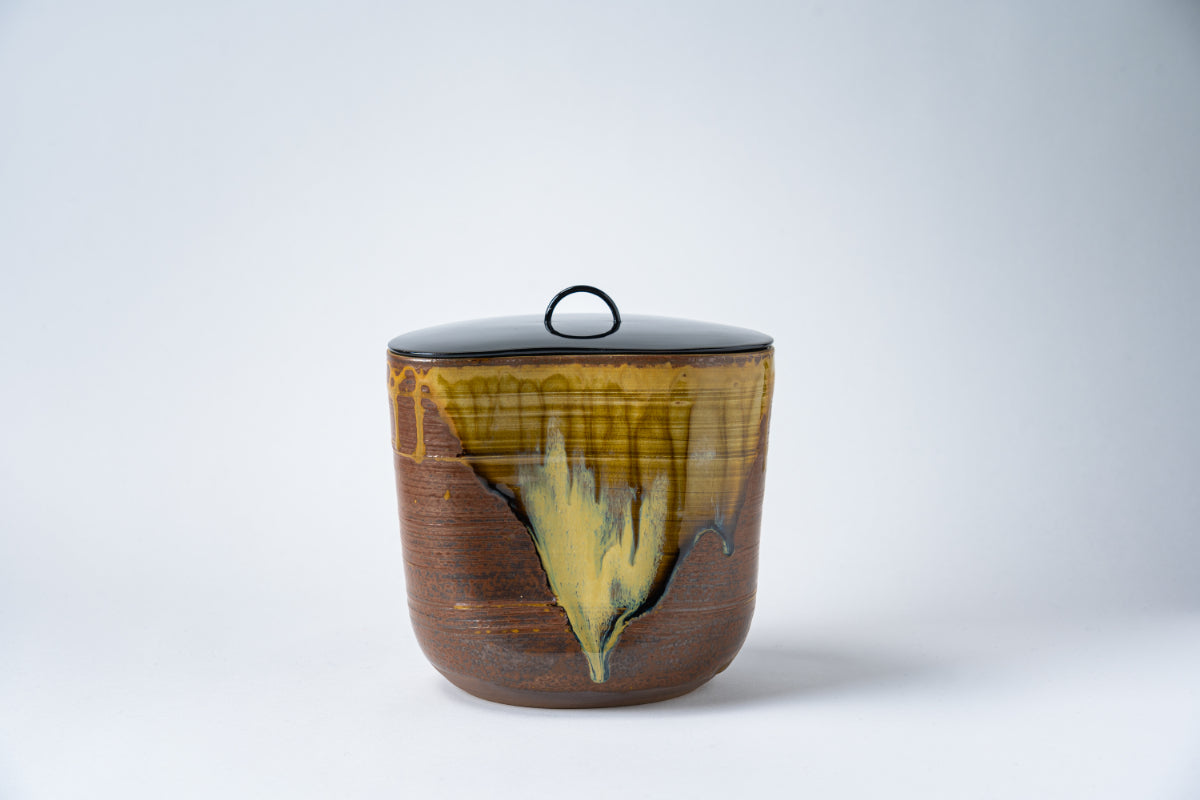 W154 水指 『高取焼』『箪瓢水指』『高取喜恵 造』 共箱 茶道具