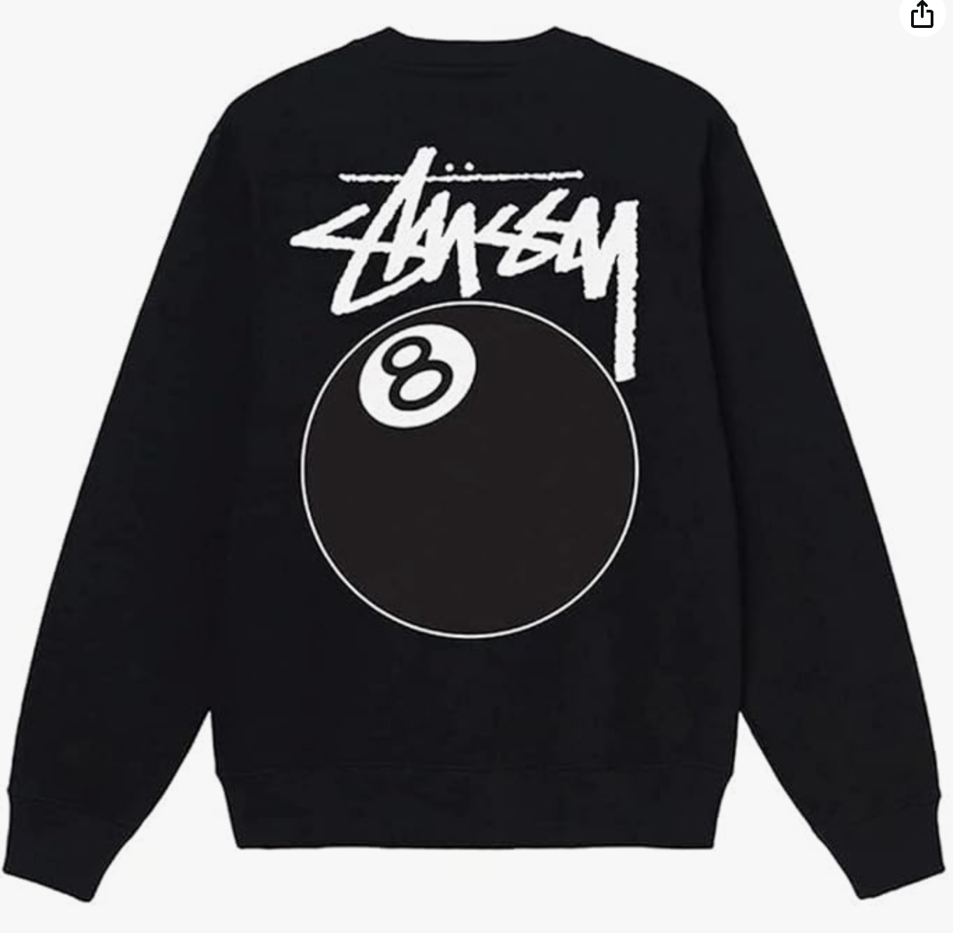 Stussy 8 Ball Crew - Black – Doused