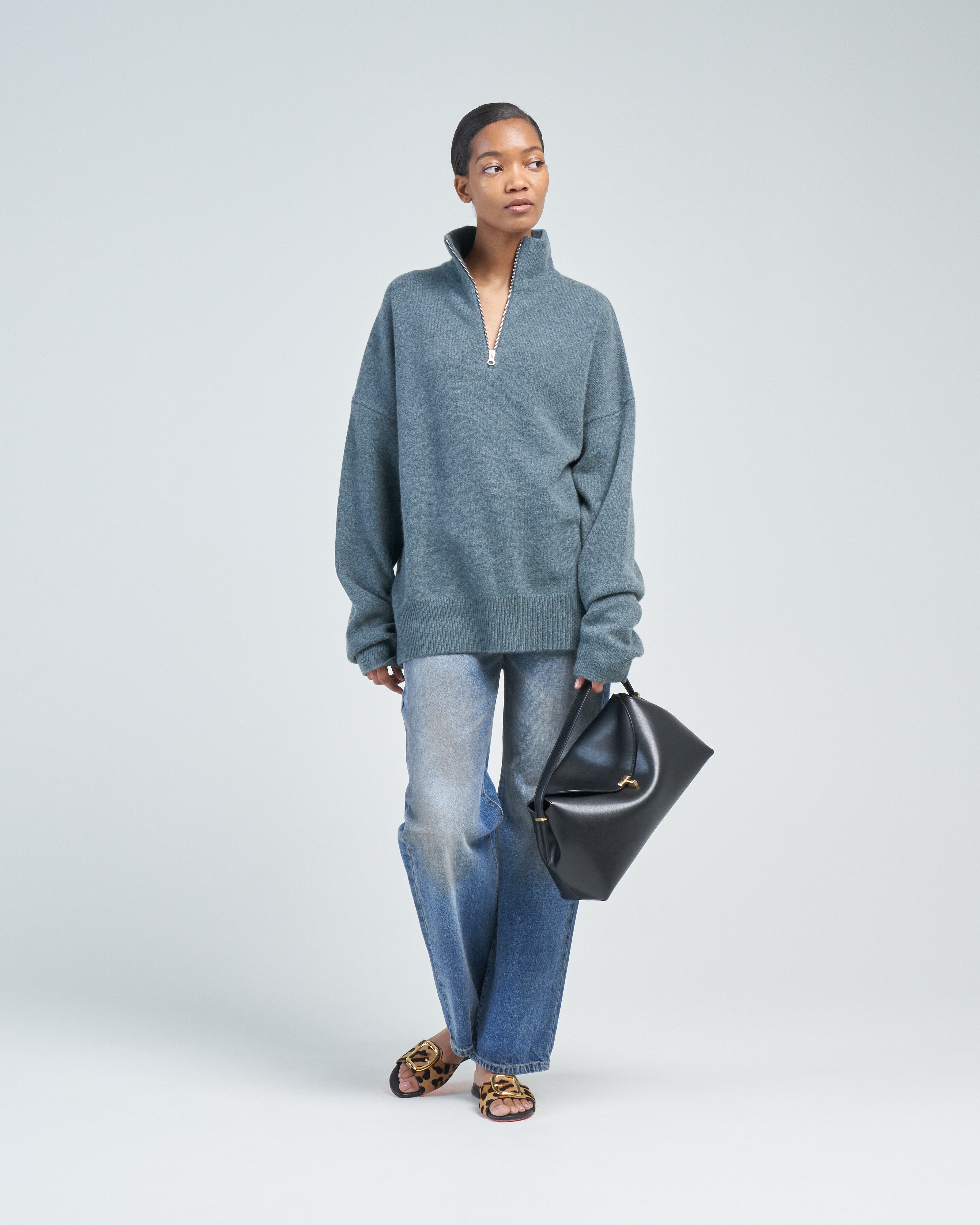 Extreme Cashmere Oversized Quarter Zip Wave