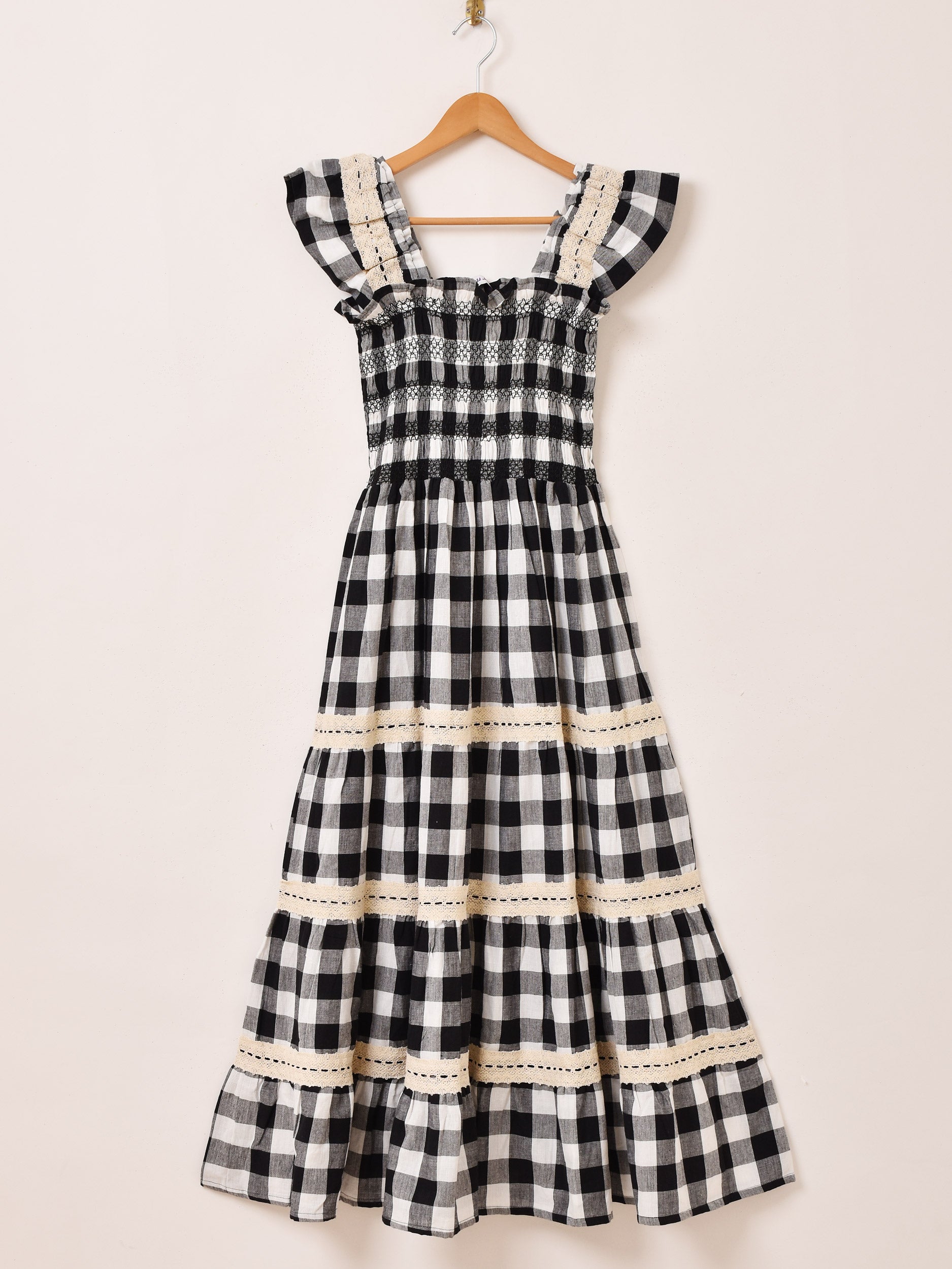 Emerald Motel チェック柄 フリル シャーリング キャミソール