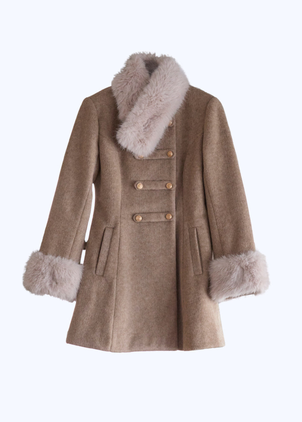 即納 Muse fur flare coat（beige） – Treat Ürself