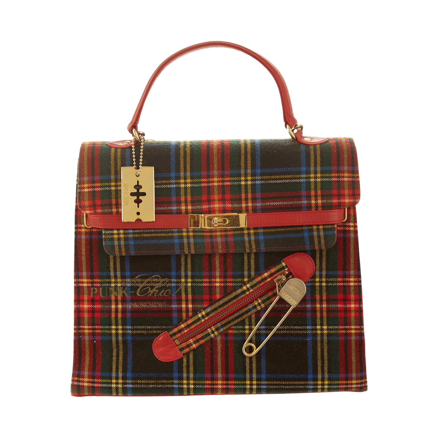 Moschino Plaid Punk Chic 2-Way Bag – Treasures of NYC