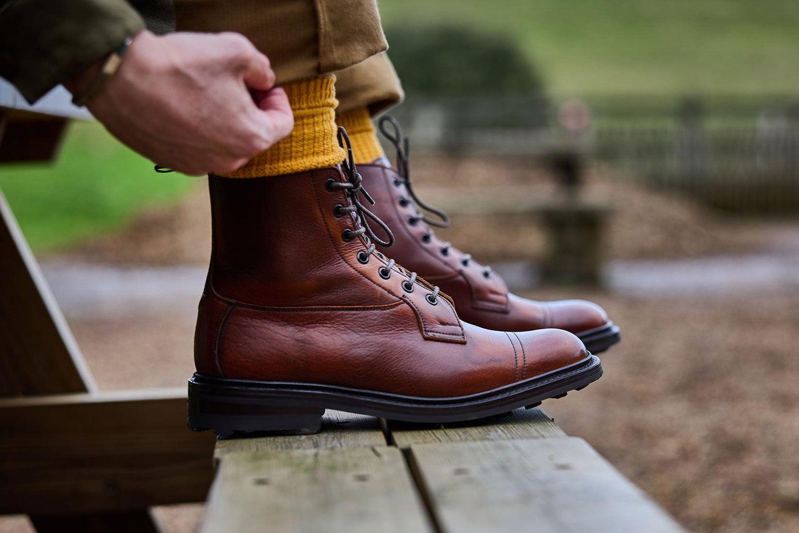 Tricker's Gold Handsewn US8 fitting5 Men's Boots & Shoes
