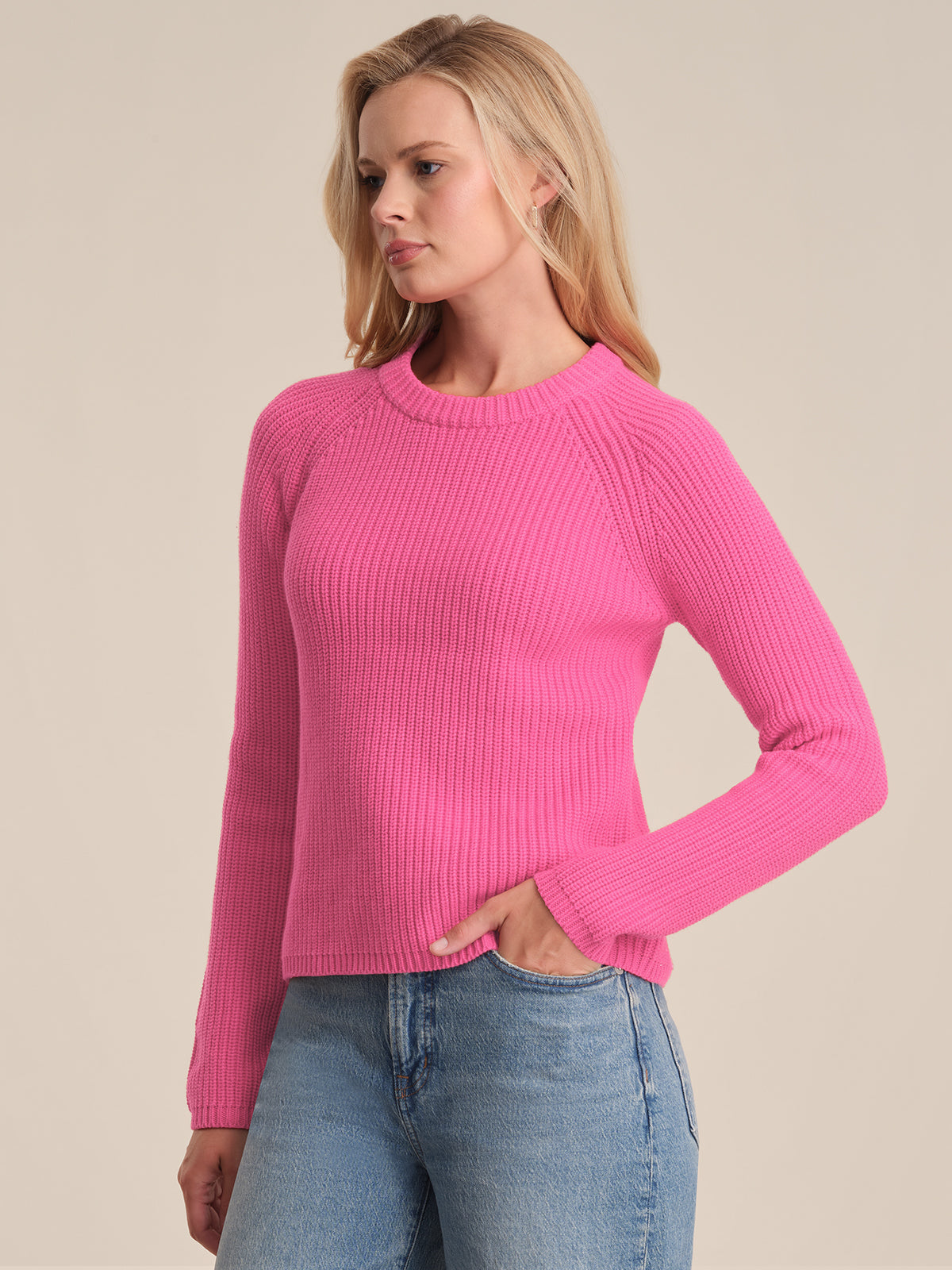 525 America Jane: Crewneck Shaker Stitch Cotton Sweater