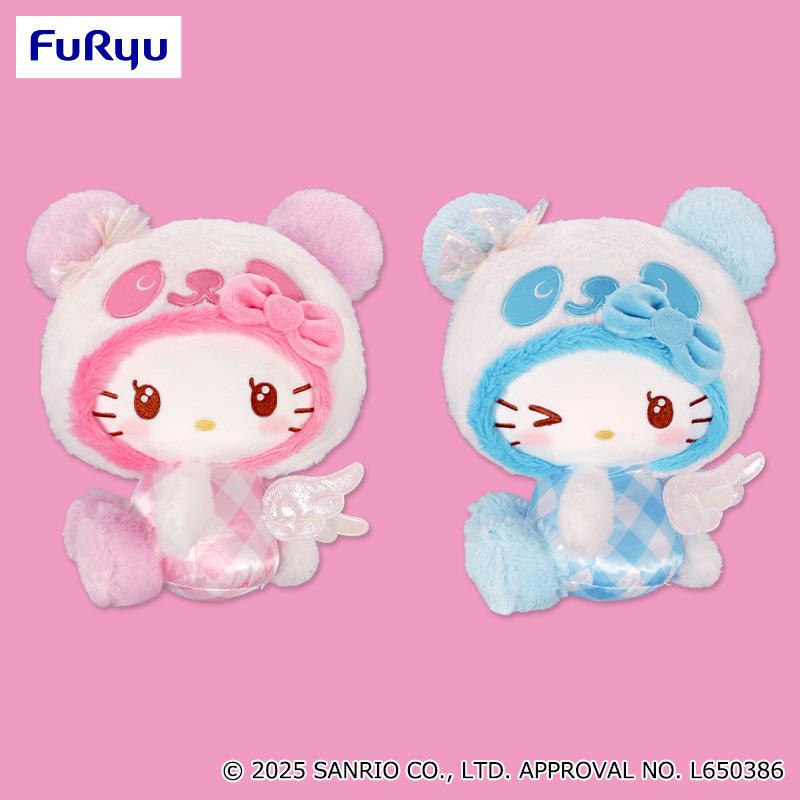 パンダハローキティ エモきゅ～と♡エンジェルBIGぬいぐるみ｜タイトー