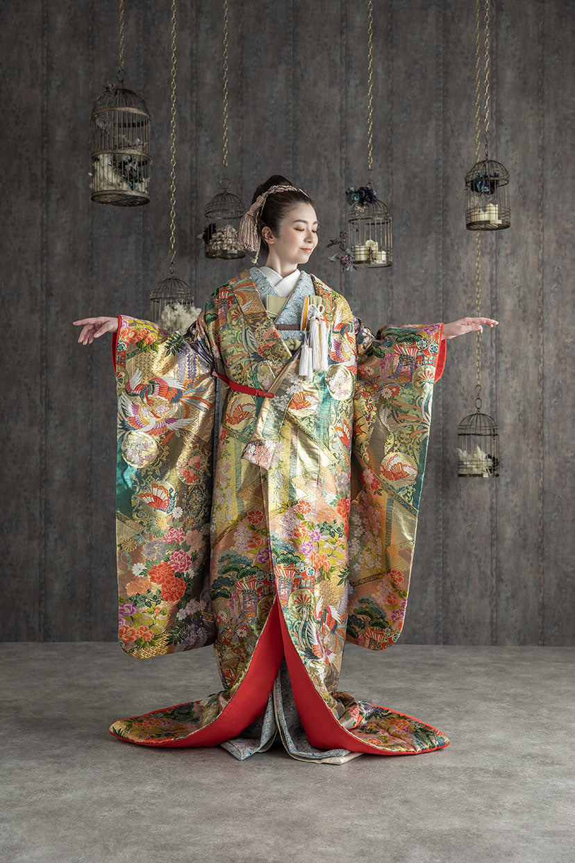 色打掛・鳳凰に吉祥文様｜白無垢・色打掛レンタルなら結婚式着物専門の