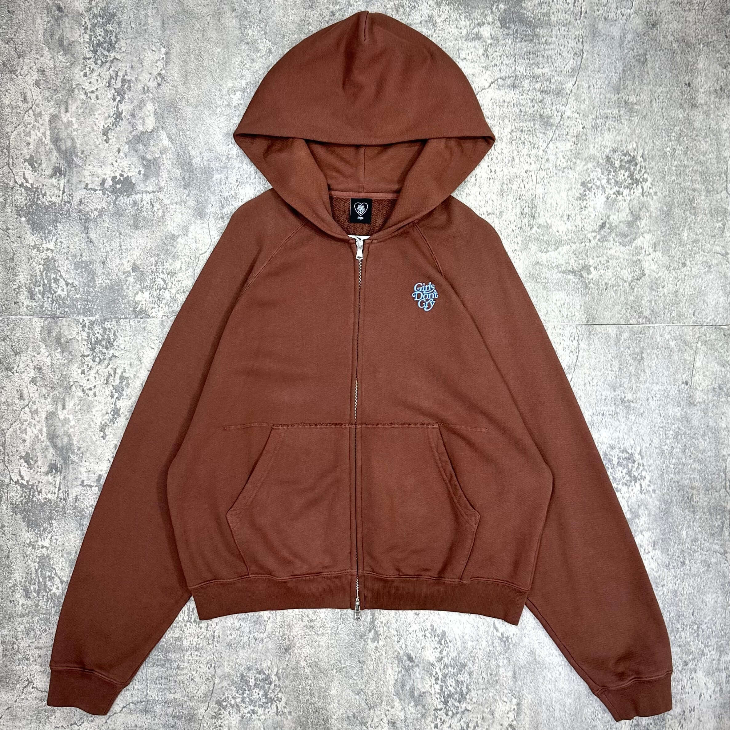 Girls Don't Cry Logo Zip Hoodie - Brown | In stock