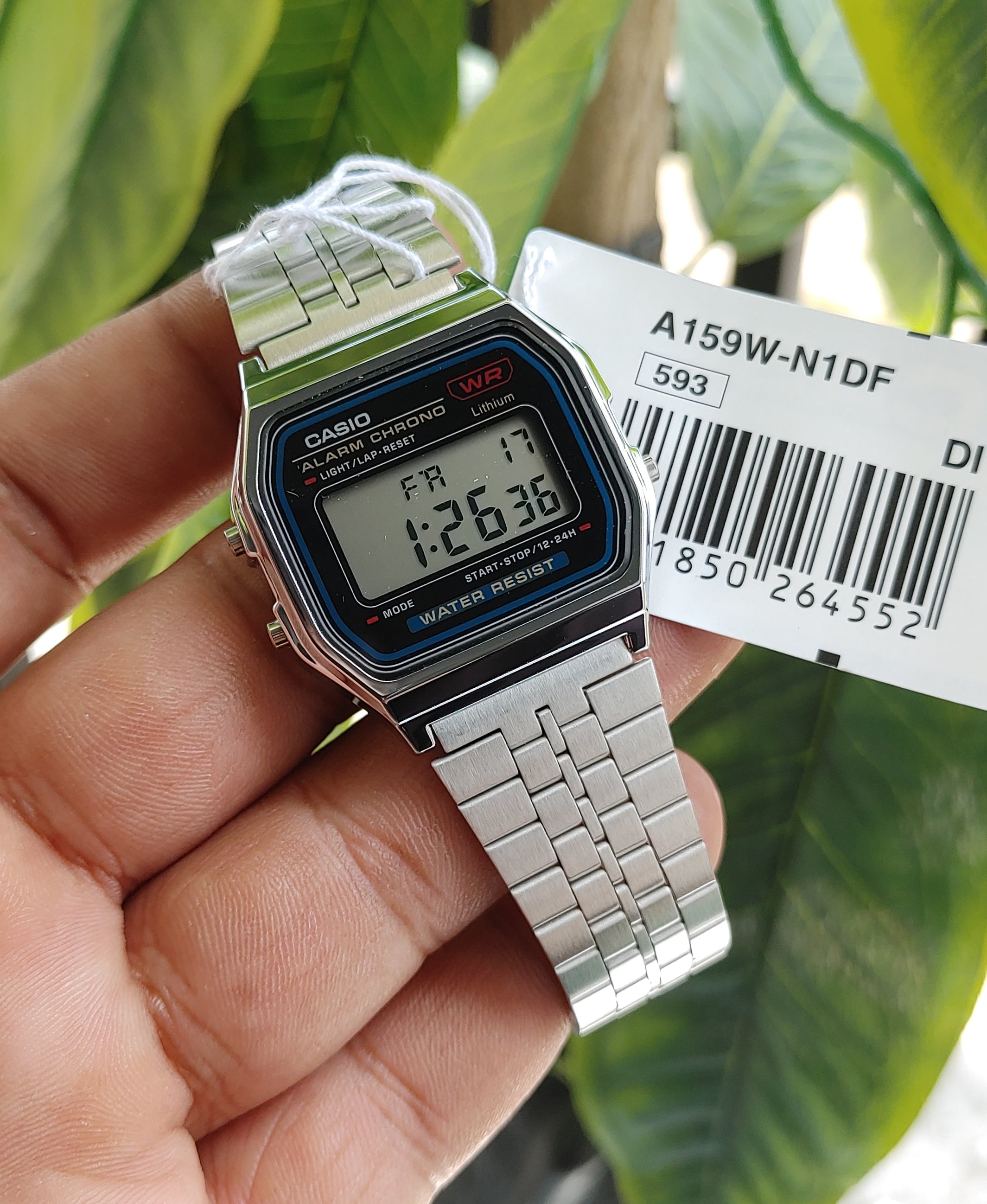 Casio A159W-N1 Men's Digital Silver Watch – Classic Bracelet Style