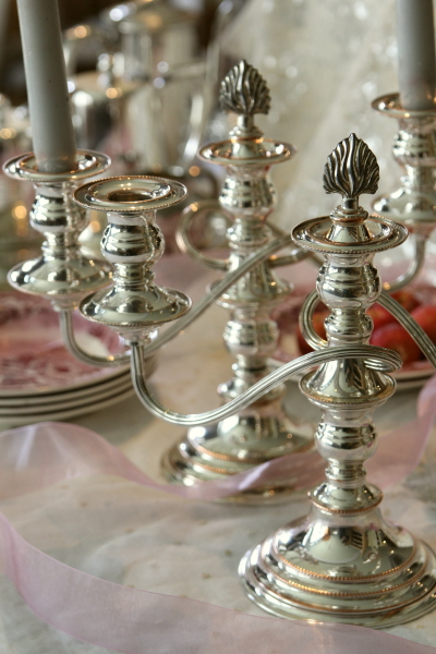 アンティークシルバーキャンデラブラ イギリス キャンドルスティック