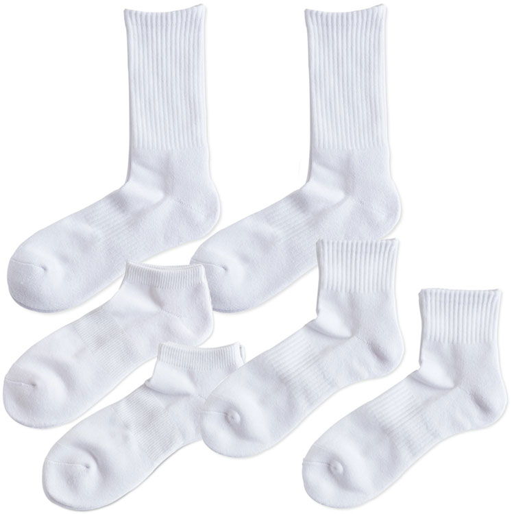 スクールソックス 白 サポーター付【2足組】 抗菌防臭【ネコポス送料