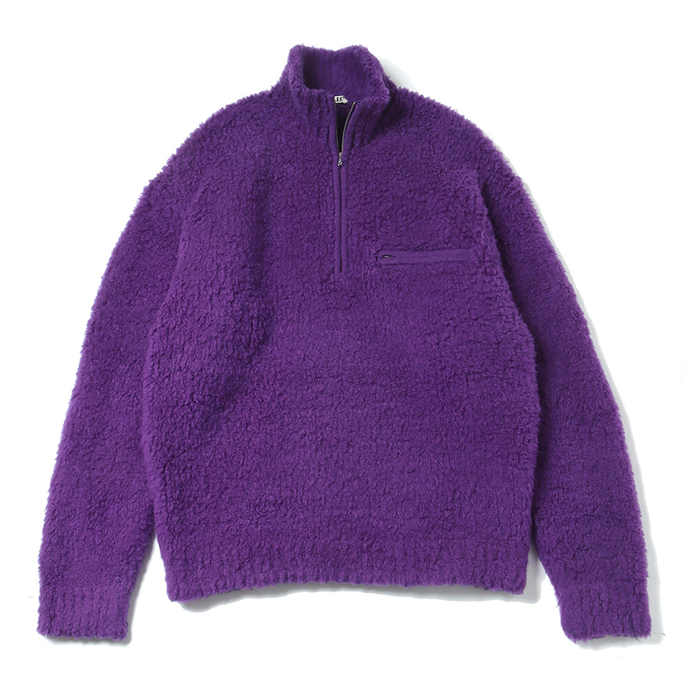 MERINO WOOL BOA KNIT HALF ZIP P/O (A24AP01WB) | AURALEE / ニット