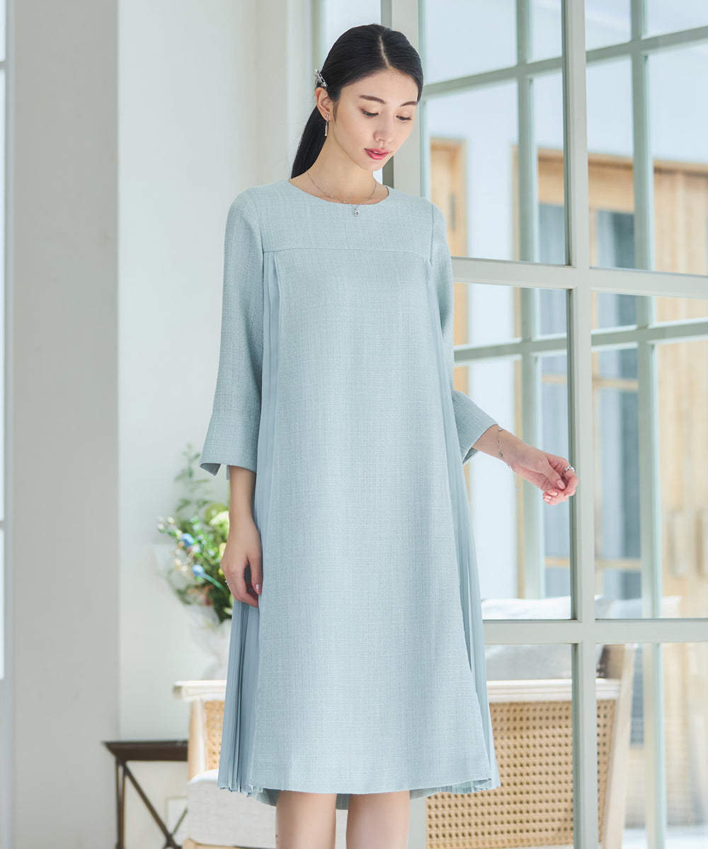 パーティードレス ツイード ワンピース 結婚式 ミント – [公式]DRESS+