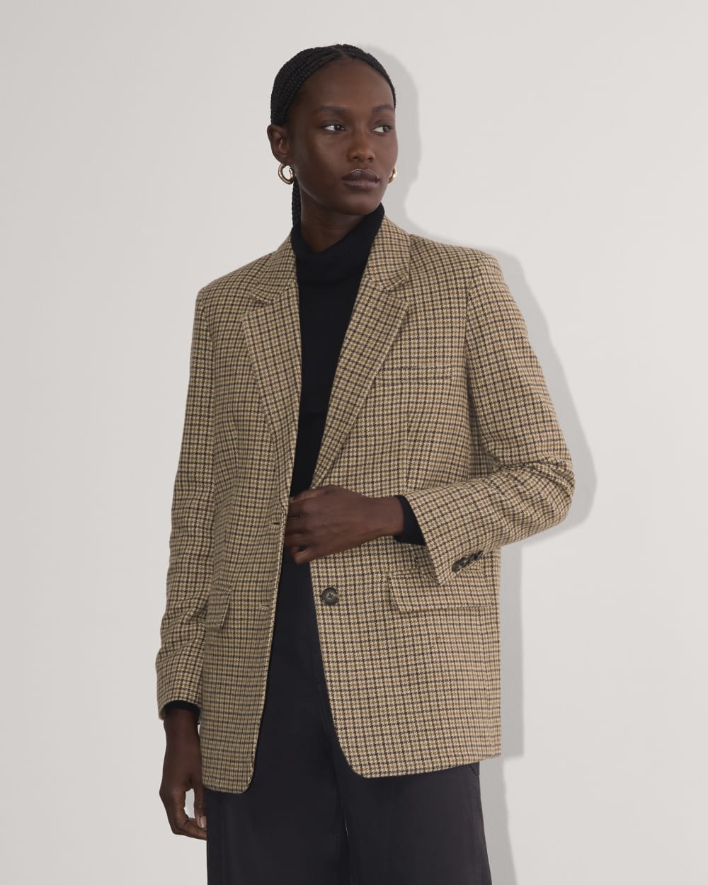 The Oversized Blazer in Wool | Camel Houndstooth – Everlane
