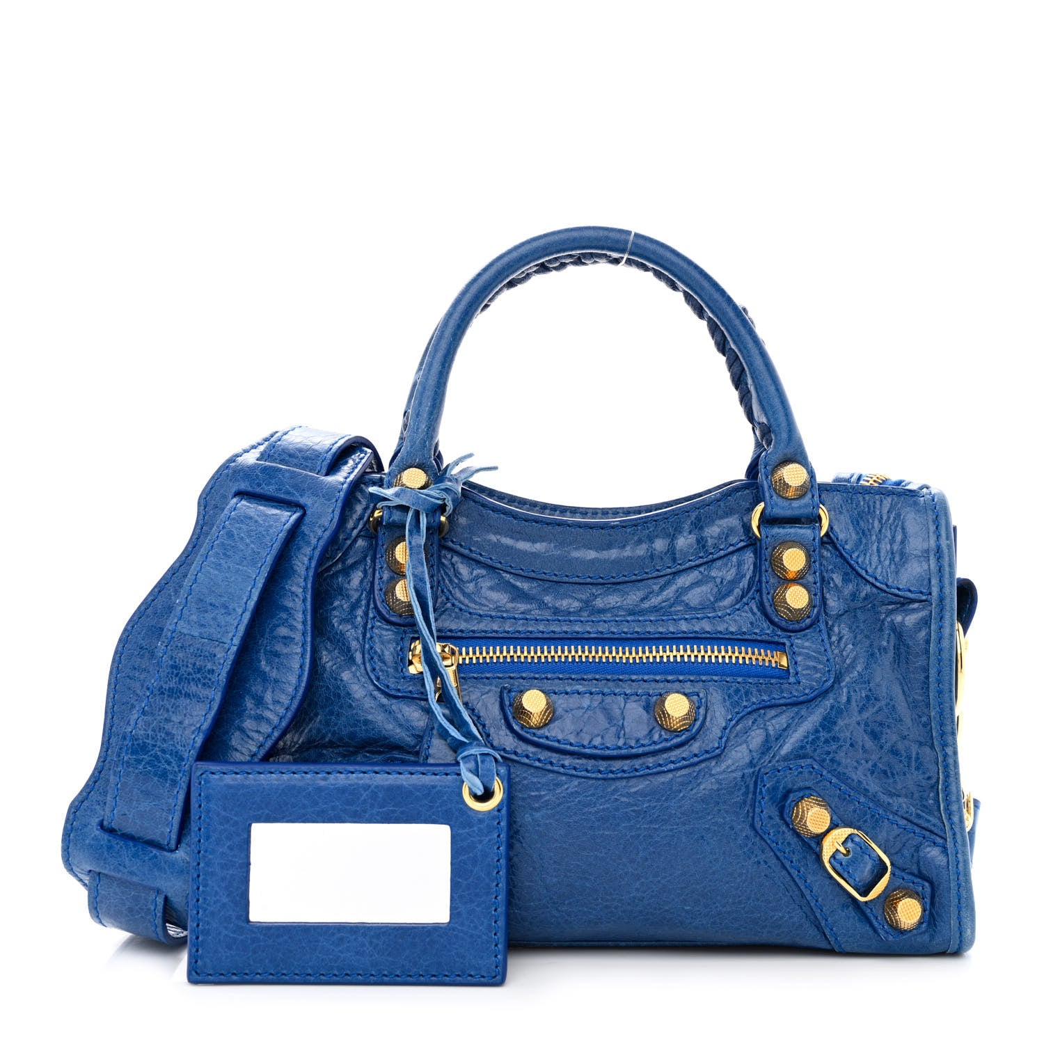 Balenciaga Agneau Giant 12 Gold Hardware Mini City Bleu Lazuli