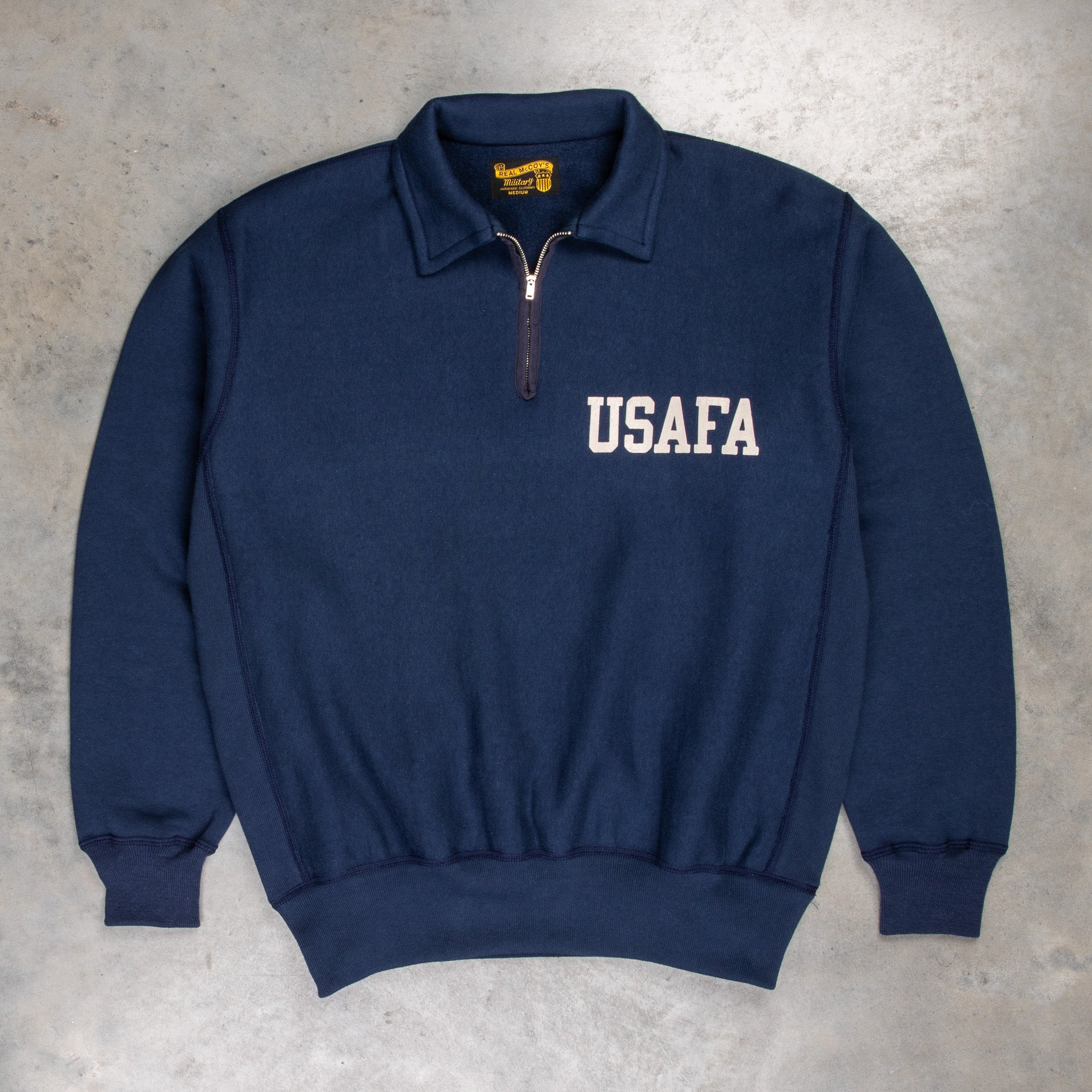 The Real McCoy's Military 1/4 Zip Sweatshirt / USAFA Navy – Frans